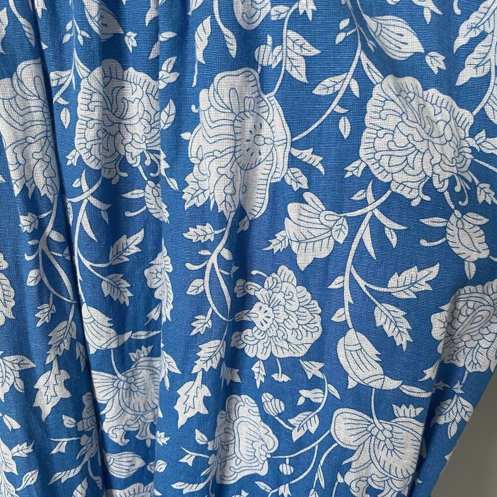 WHISTLE Boutique Maxi Dress Floral Pattern Blue Flowy Strapless Women's Size 14 - Picture 7 of 11